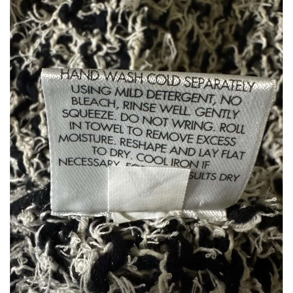 Eileen Fisher Womens‎ Sleeveless Sweater Marled Black Flyaway Back Sz Medium